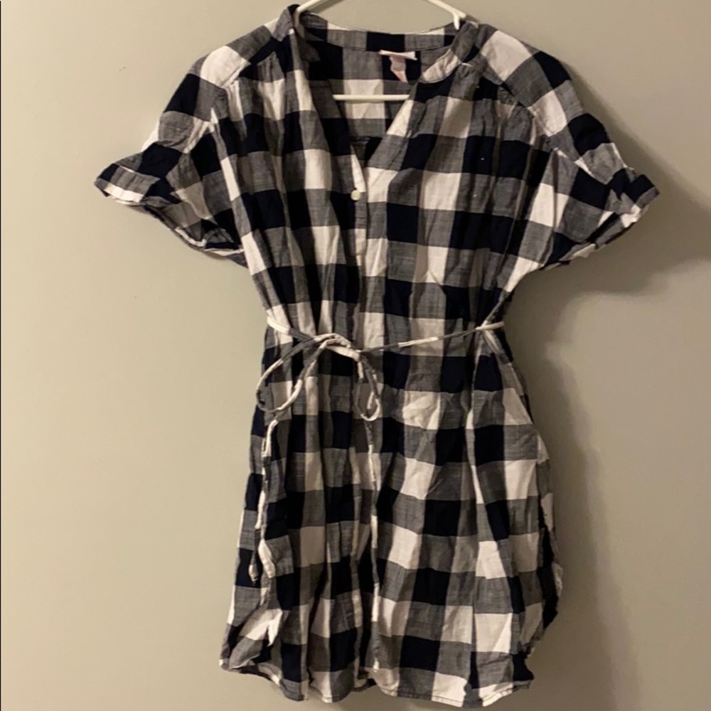 Gingham short sleeve Maternity Tee